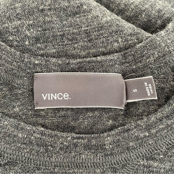 Vince Gray Wool Linen Blend Raglan Sleeve Crewneck Sweater 37601 - Picture 4 of 8